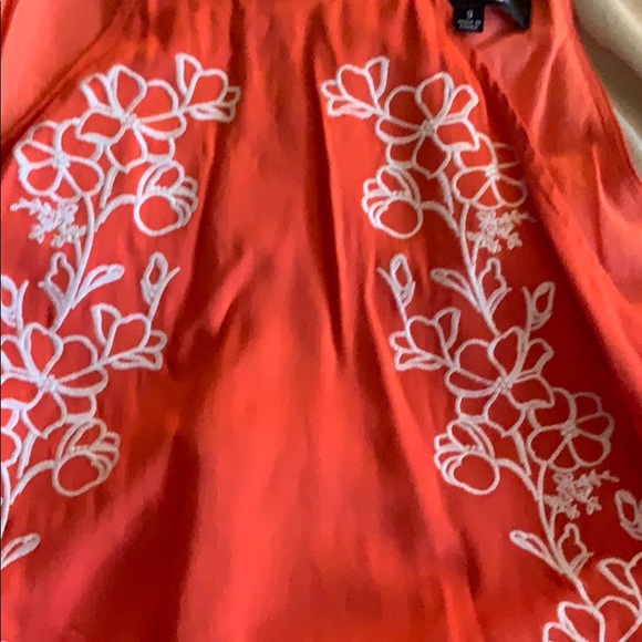 Lulu's Orange Floral Midi Dress - Picture 4 of 4